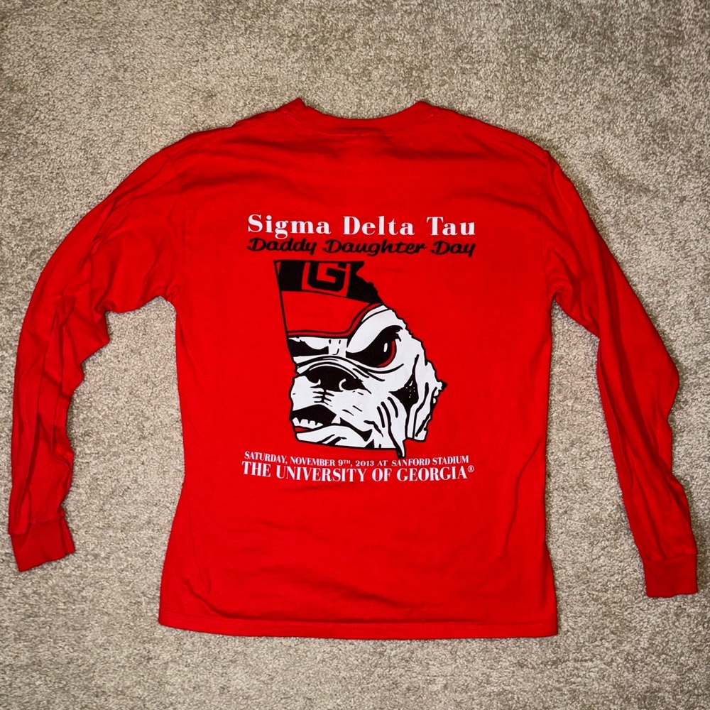 UGA Sigma Delta Tau Long Sleeve Pocket T-shirt size Medium